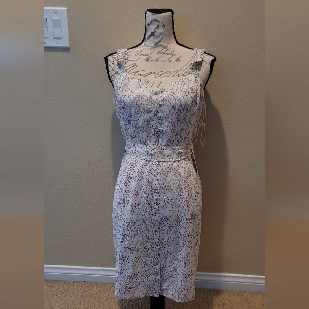 Lovestitch White and Purple Floral Midi Dress